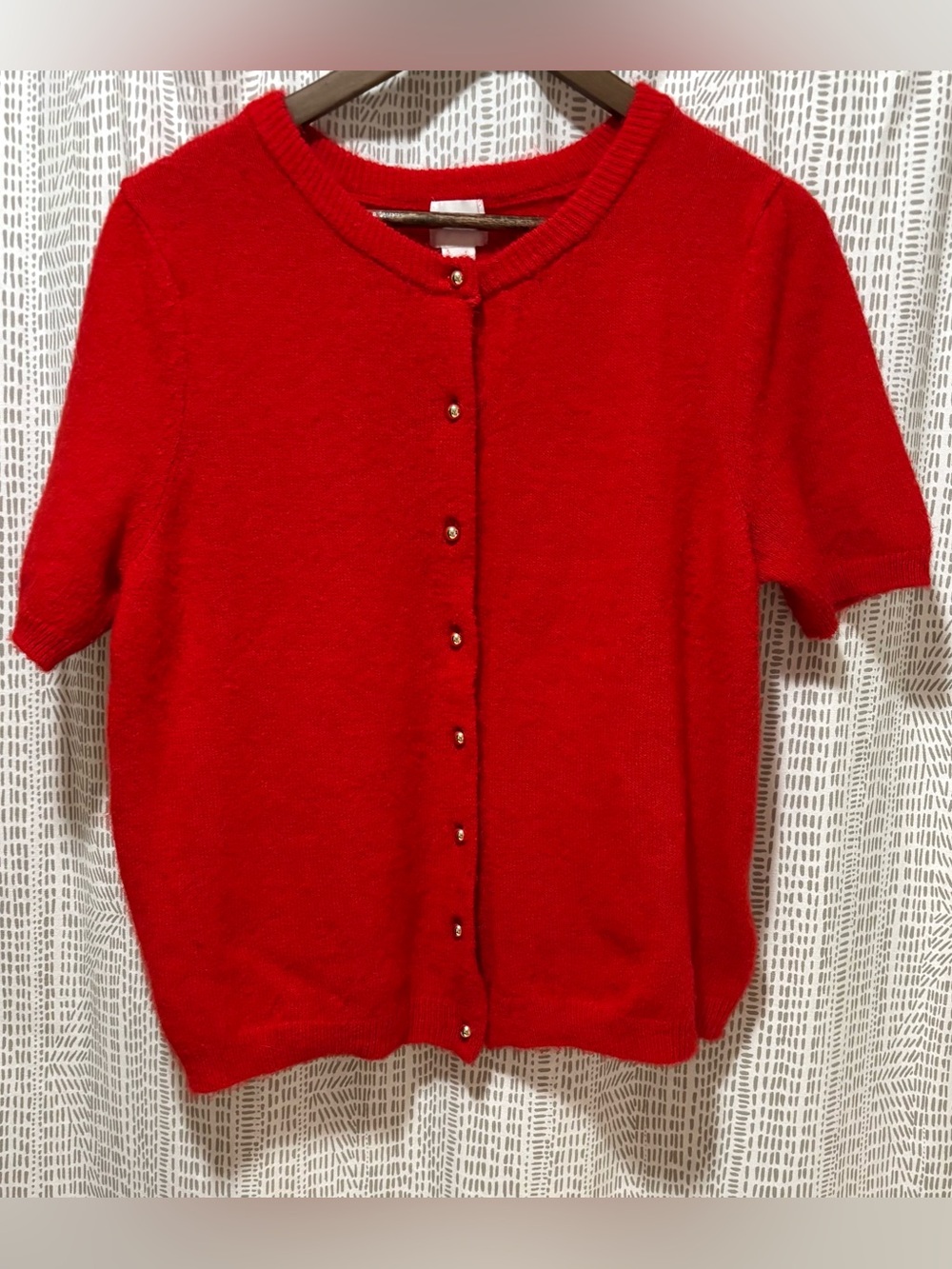 H&M fuzzy red cardigan